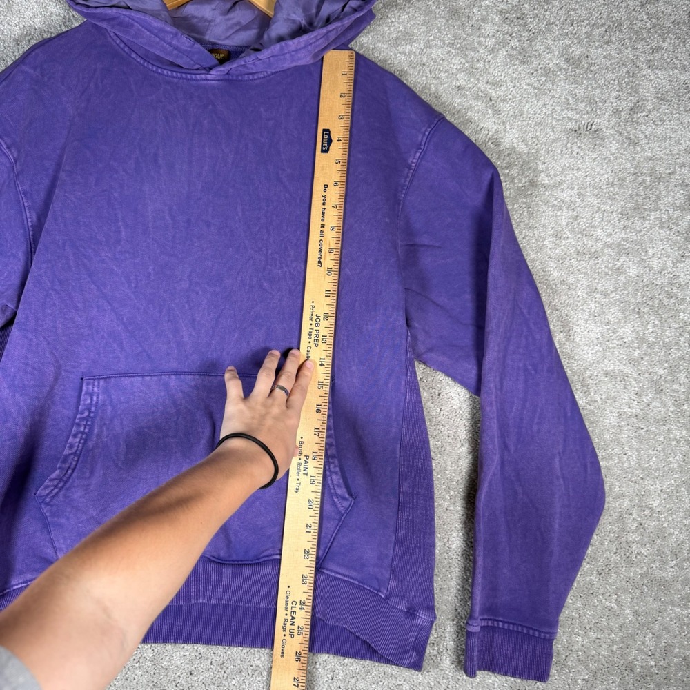 Zero Fatigue Men's M Purple Acid Wash Distressed Hooded Sweatshirt READ - Picture 4 of 14